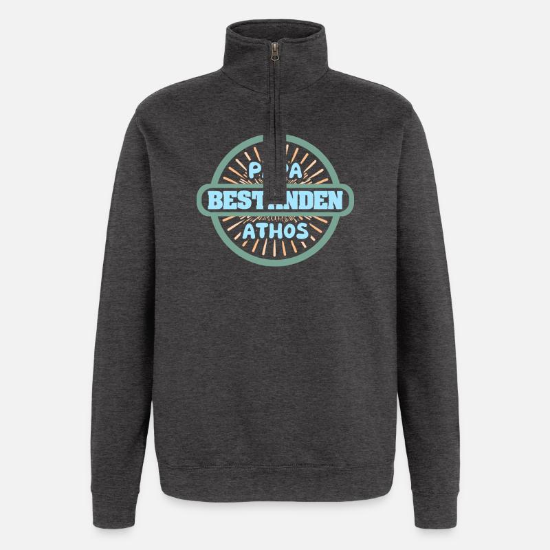 Athos comme nom - Sweat à zip 1/4 - charbon