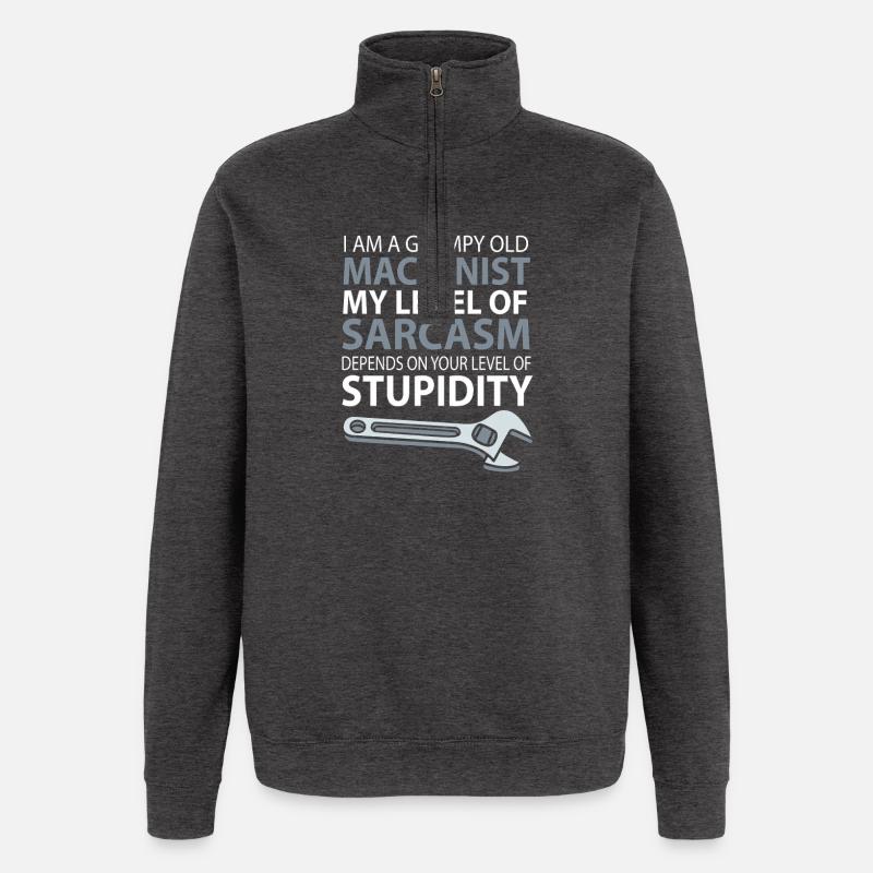 Locksmith Mechanic Mechanical Engineering CNC - Quarter-Zip Sweatshirt - charcoal grey