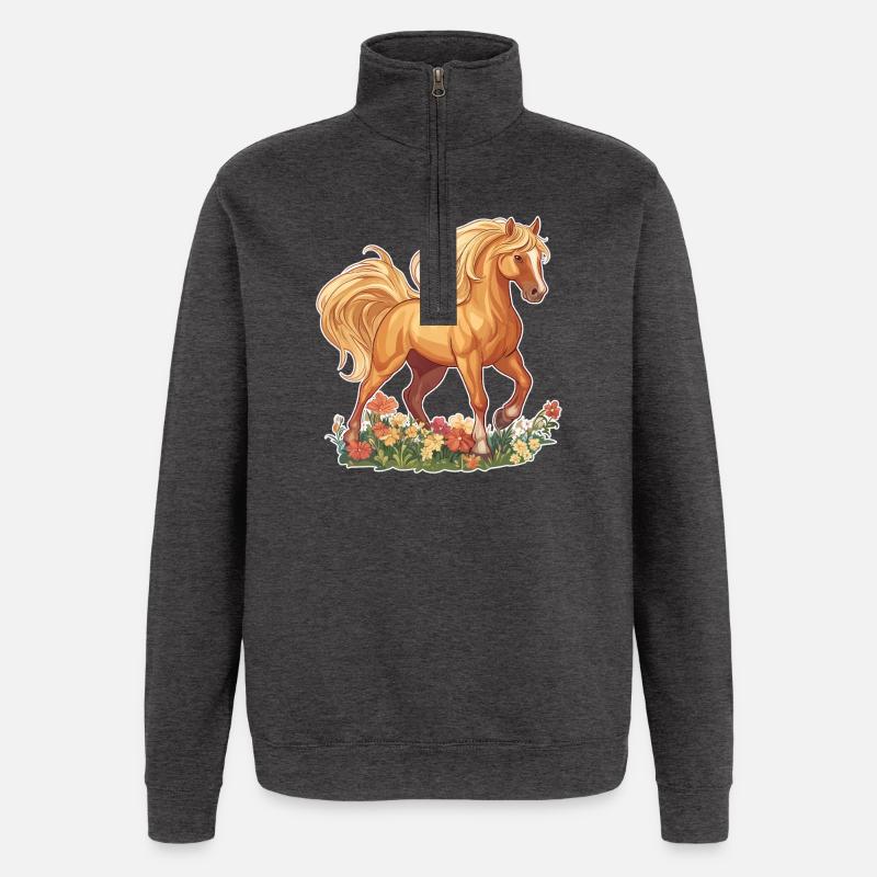 Pferd - Quarter-Zip-Sweatshirt - Anthrazit