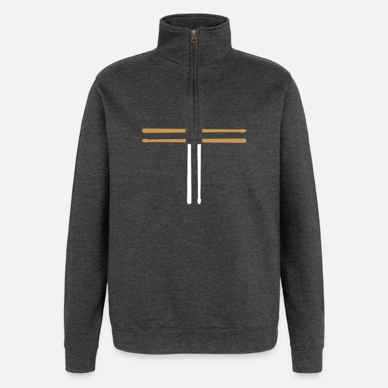 Batterie, batteur Baguettes - Sweat à zip 1/4 - charbon