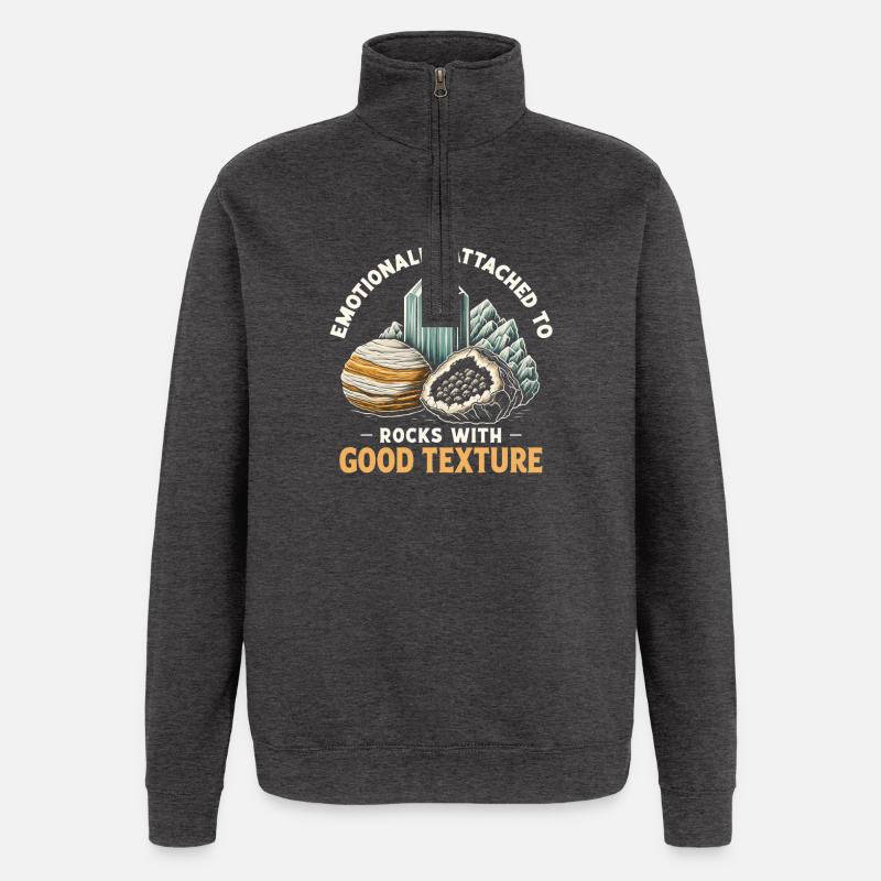 Stones with Structure | Geology Minerals - Quarter-Zip Sweatshirt - charcoal grey