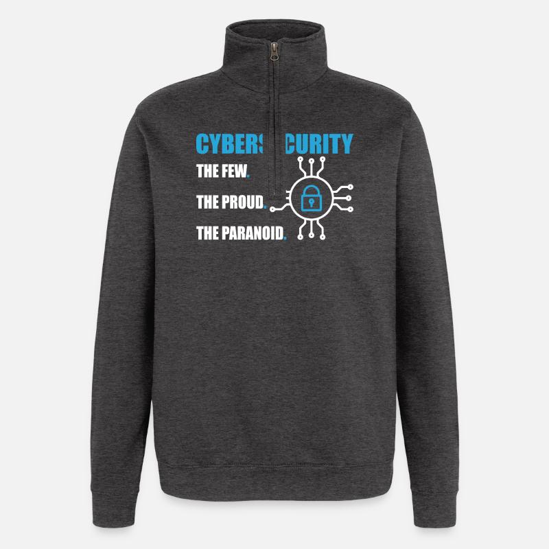 Lustiges Cybersicherheits-IT-Support-IT-Sicherheitsnetzwerk - Quarter-Zip-Sweatshirt - Anthrazit
