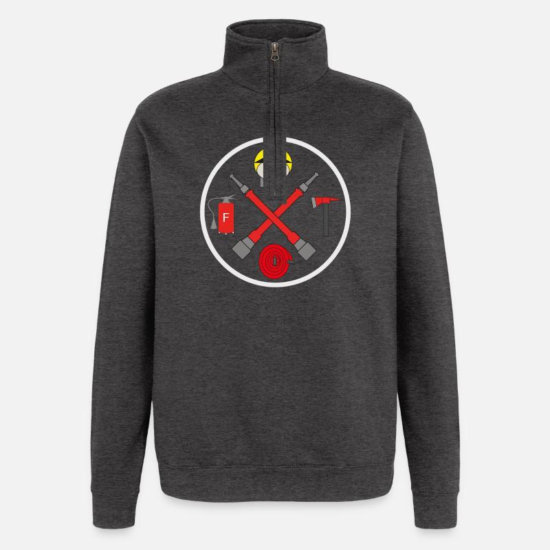 112 Fire Brigade Circle Logo - Quarter-Zip Sweatshirt - charcoal grey