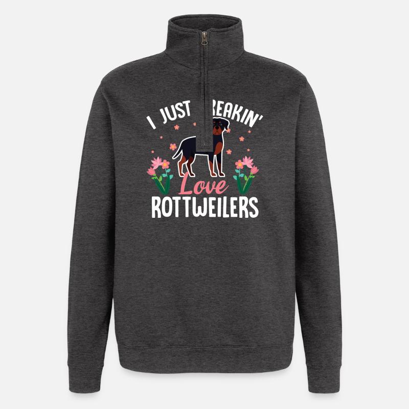 Ich liebe Rottweiler einfach - Quarter-Zip-Sweatshirt - Anthrazit