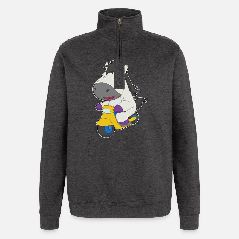 Pferd Motorroller - Quarter-Zip-Sweatshirt - Anthrazit