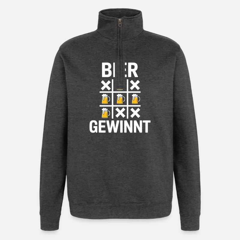 Bier Gewinn TicTacToe - Quarter-Zip-Sweatshirt - Anthrazit