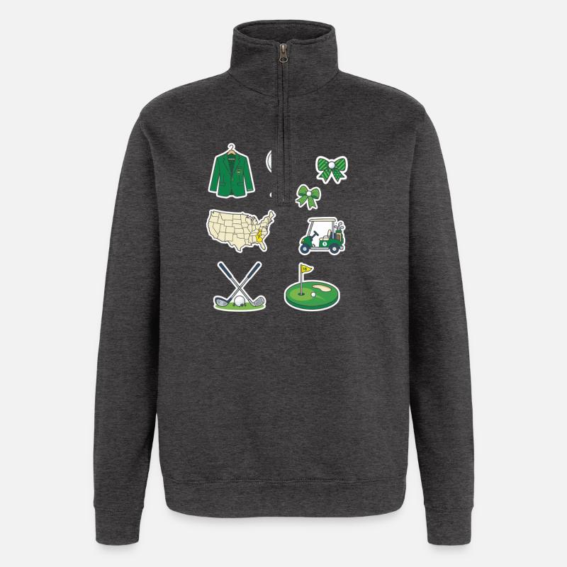 Golf Universe Sticker Set - Quarter-Zip Sweatshirt - charcoal grey