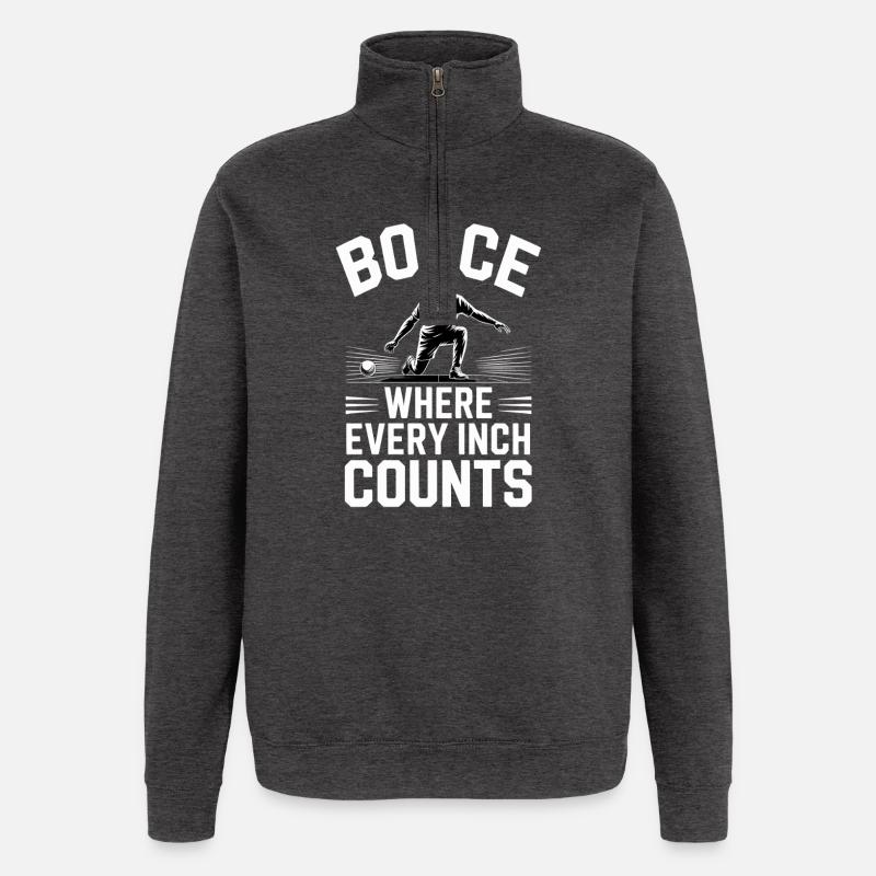 Boccia King Passion de Précision - Sweat à zip 1/4 - charbon