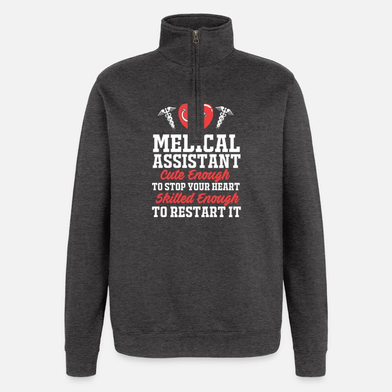 MFA en médecine médicale - Sweat à zip 1/4 - charbon
