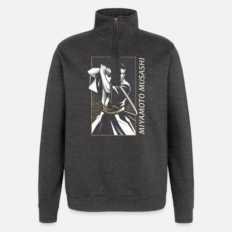 Miyamoto Musashi Samurai - Quarter-Zip-Sweatshirt - Anthrazit