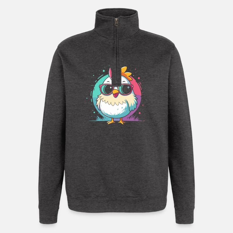 Auffällige Mädchen-Pastell-Sonnenbrille - Quarter-Zip-Sweatshirt - Anthrazit