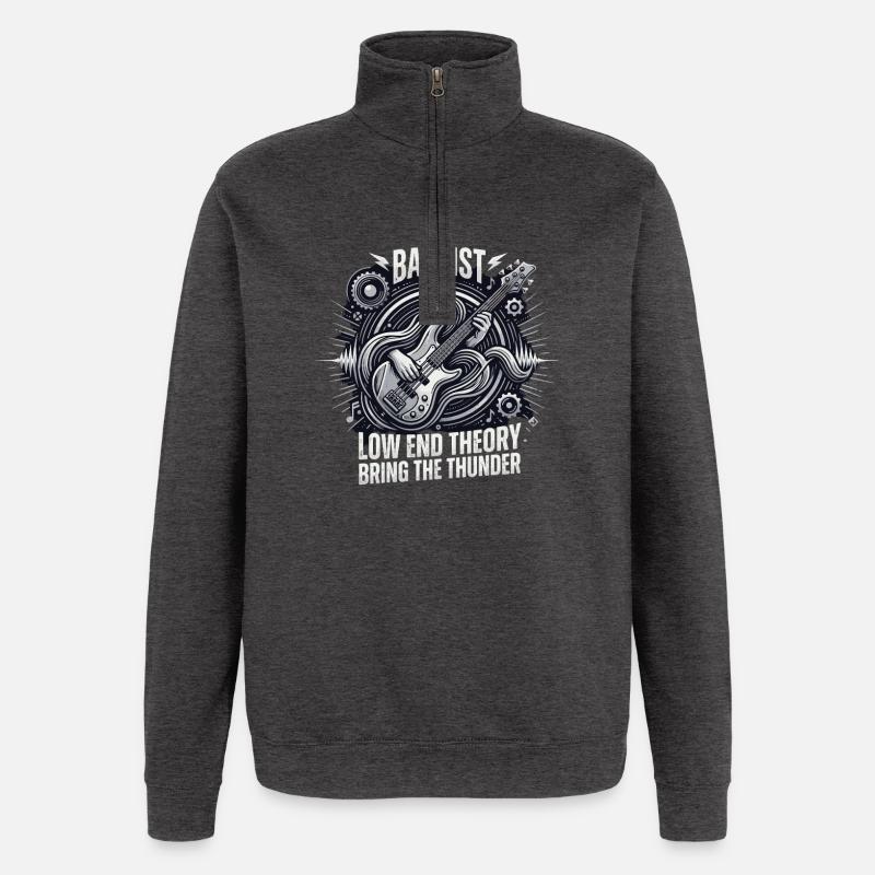 Bassiste Low End Thunder - Sweat à zip 1/4 - charbon