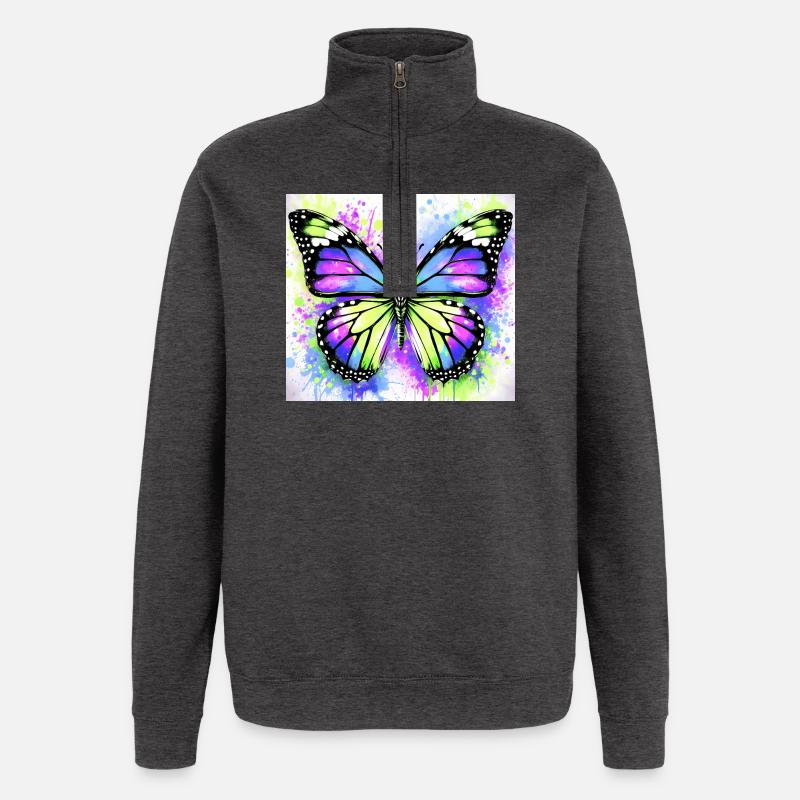 Schmetterling - Quarter-Zip-Sweatshirt - Anthrazit