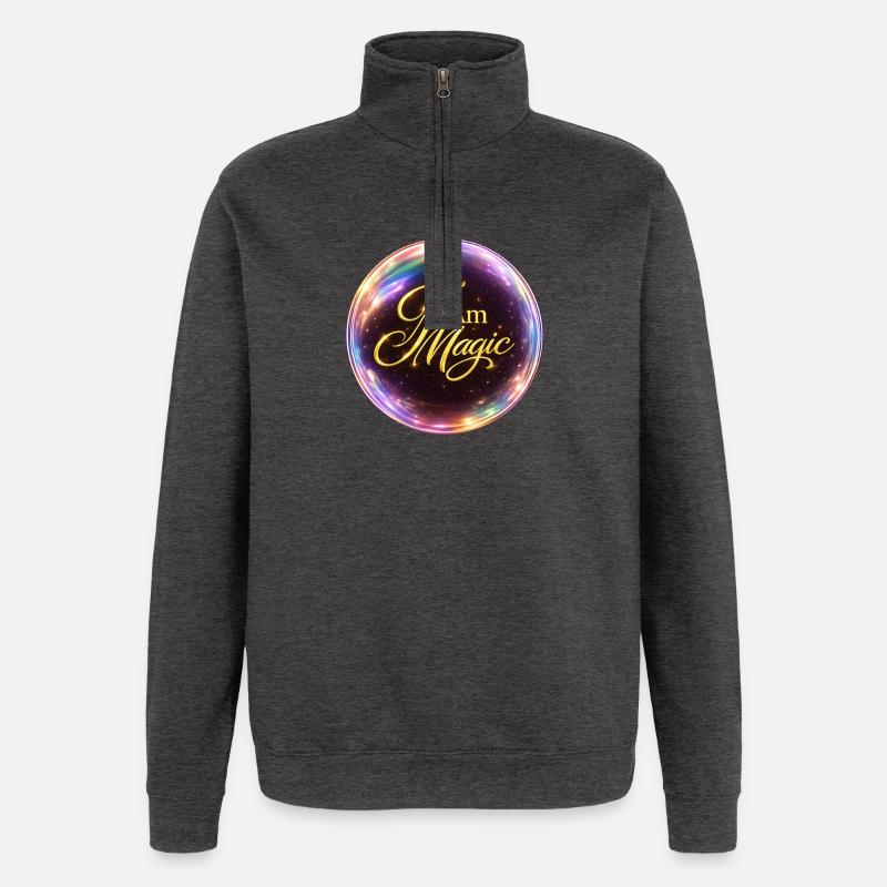 "I am Magic" show your MAGIC - Quarter-Zip Sweatshirt - charcoal grey