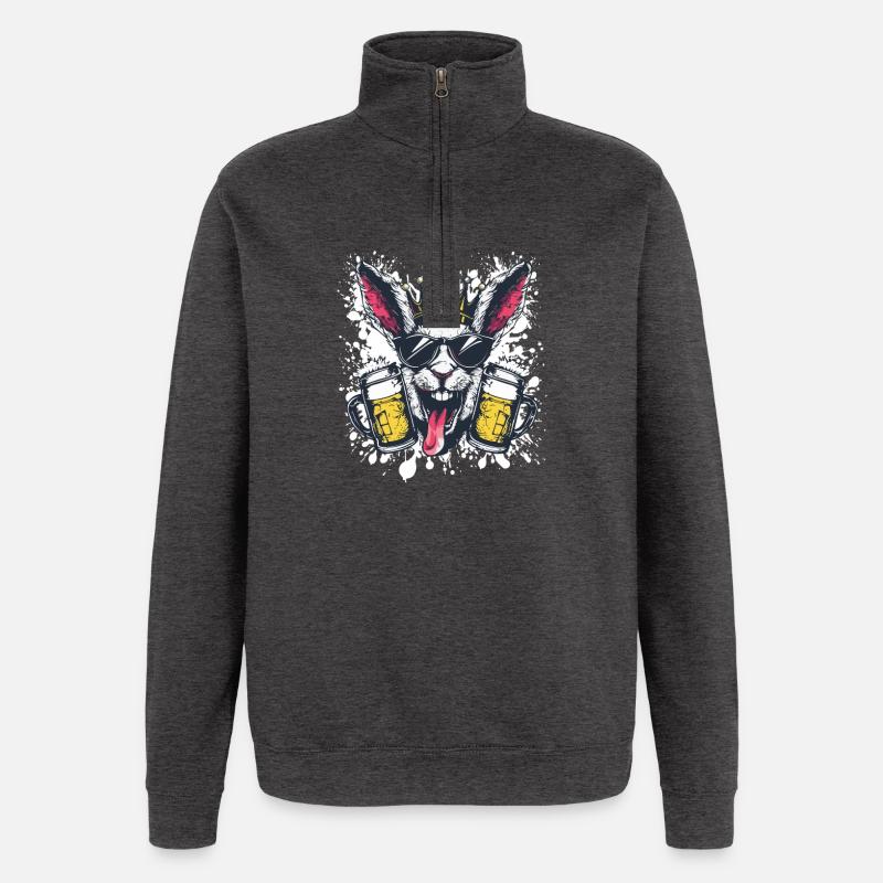 Hase Bier Lustig - Quarter-Zip-Sweatshirt - Anthrazit