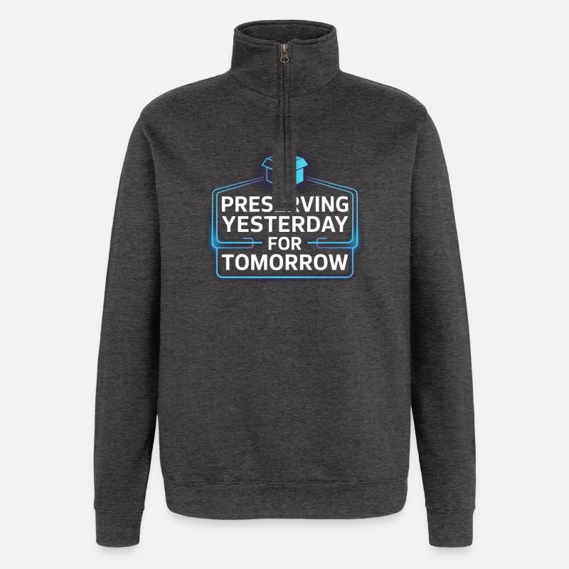 Nostalgie néon : préserver hier - Sweat à zip 1/4 - charbon