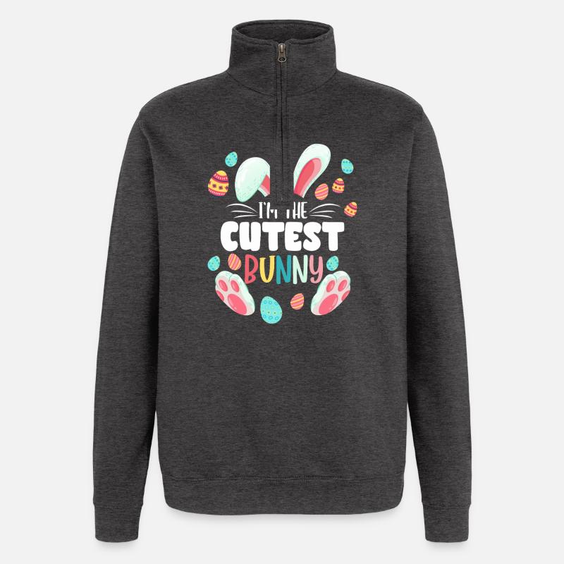 Süßes Osterhasen-Tee - Quarter-Zip-Sweatshirt - Anthrazit