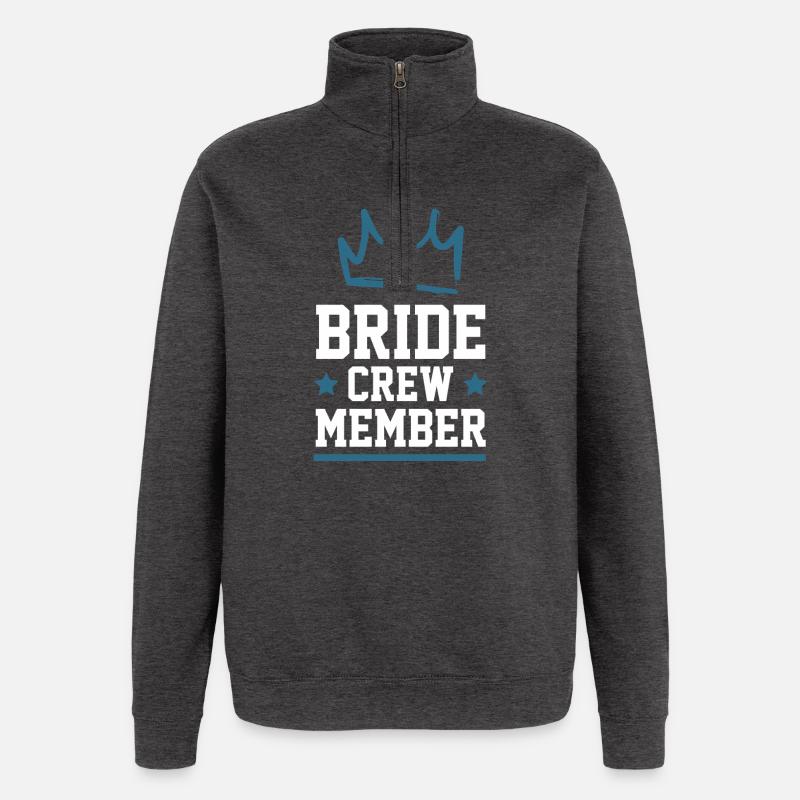 Bride Crew - Quarter-Zip Sweatshirt - charcoal grey