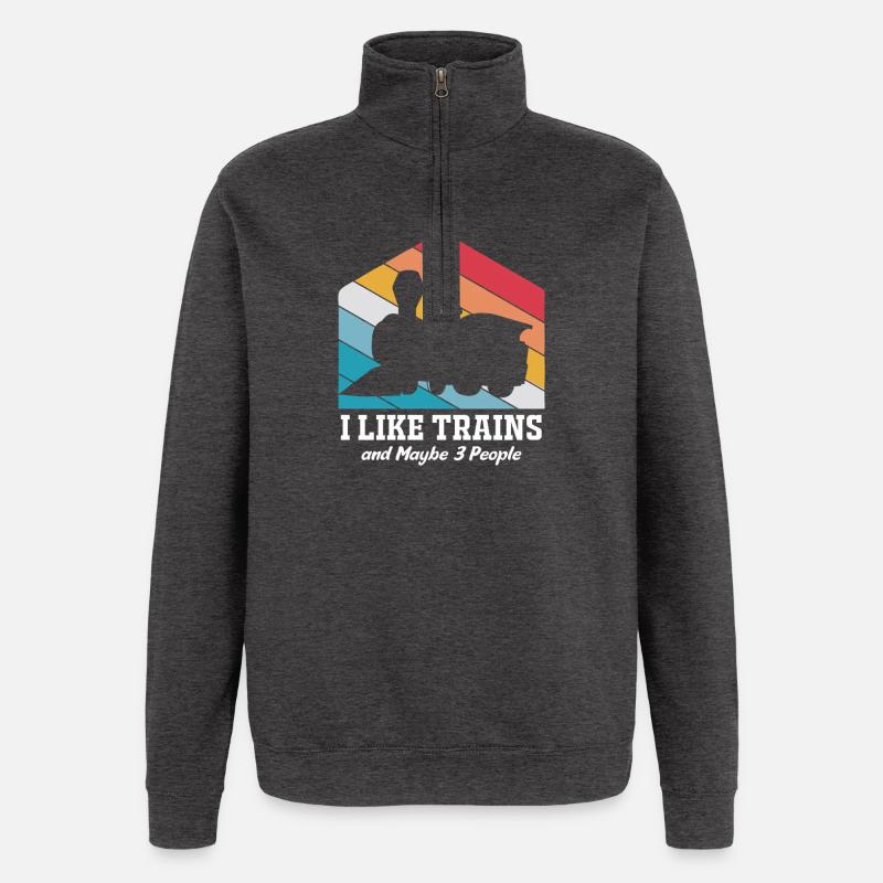 Modelleisenbahn Modellbau Modellbauer - Quarter-Zip-Sweatshirt - Anthrazit