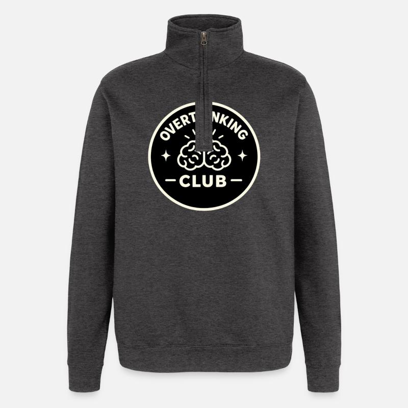 Club de réflexion excessive - Sweat à zip 1/4 - charbon