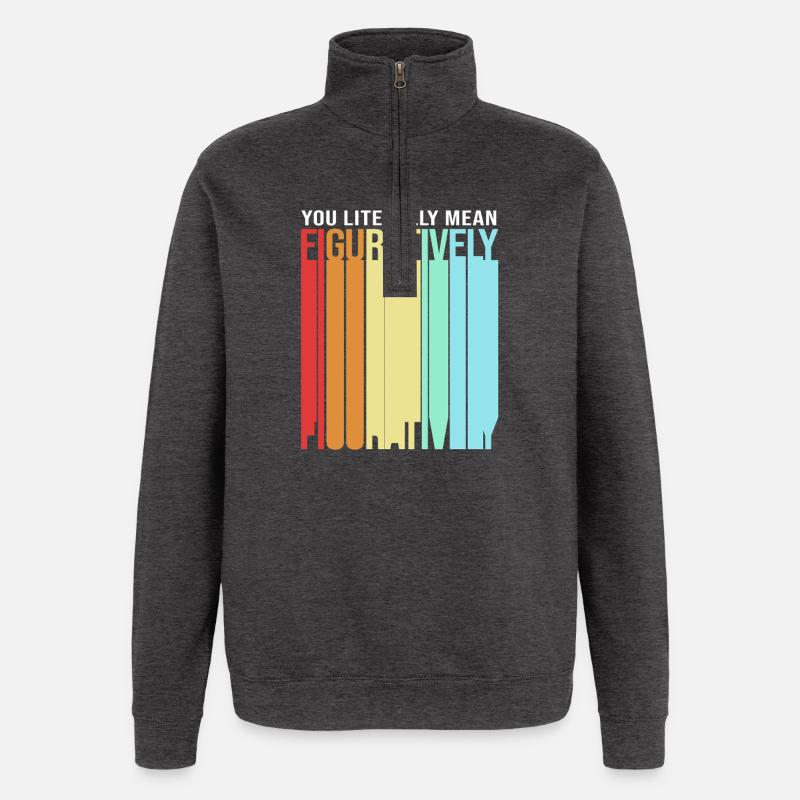grammar - Quarter-Zip Sweatshirt - charcoal grey