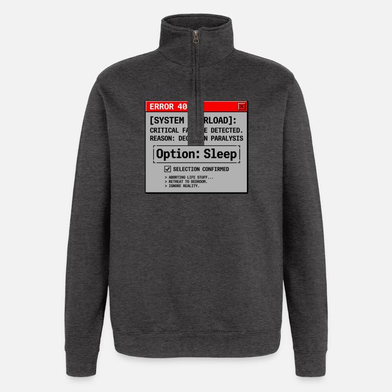 System Error Need Sleep - Quarter-Zip Sweatshirt - charcoal grey