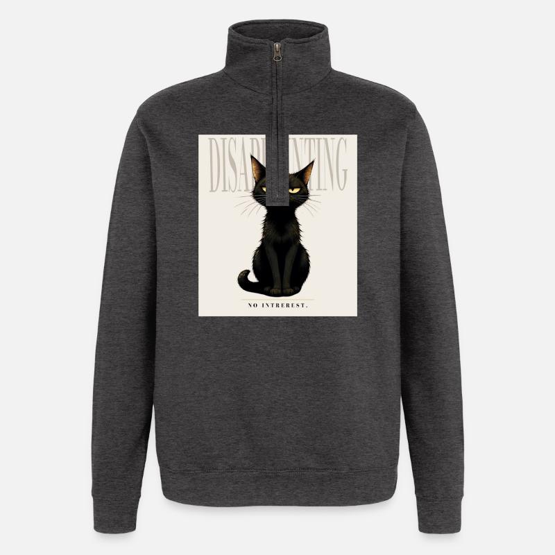 DISAPPOINTING Sarcastic Black Cat Design - Quarter-Zip-Sweatshirt - Anthrazit