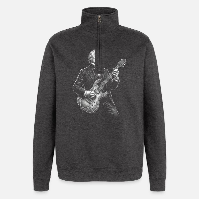James Buchanan Playing Guitar - Quarter-Zip Sweatshirt - charcoal grey