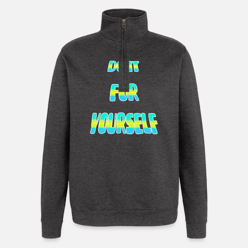 Fais-le point. - Sweat à zip 1/4 - charbon