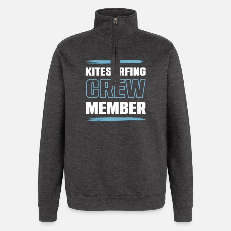 Équipe de kitesurf - Sweat à zip 1/4 - charbon