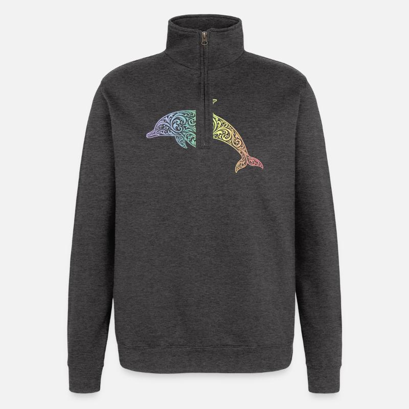 Dauphin - Sweat à zip 1/4 - charbon