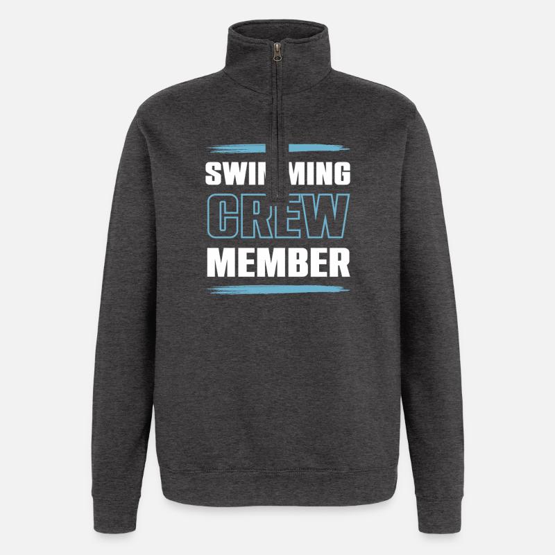Équipe de natation - Sweat à zip 1/4 - charbon