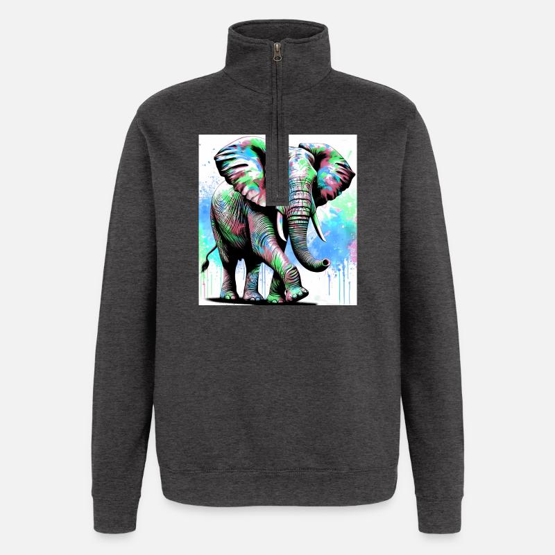 elephant - Quarter-Zip Sweatshirt - charcoal grey