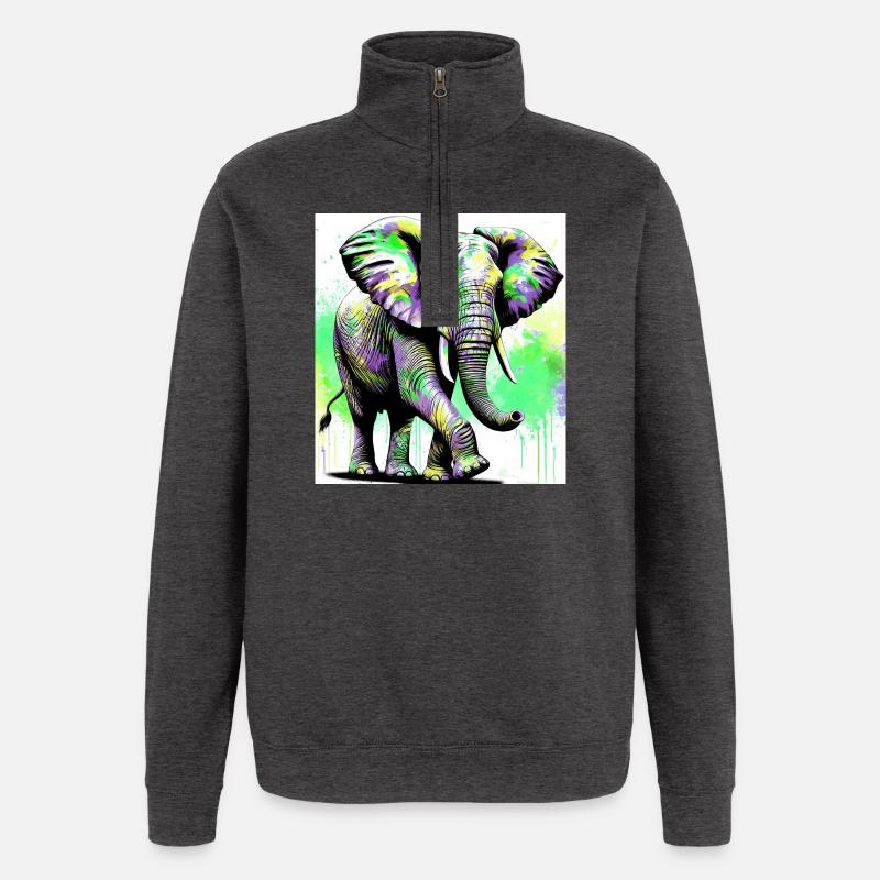 elephant - Quarter-Zip Sweatshirt - charcoal grey