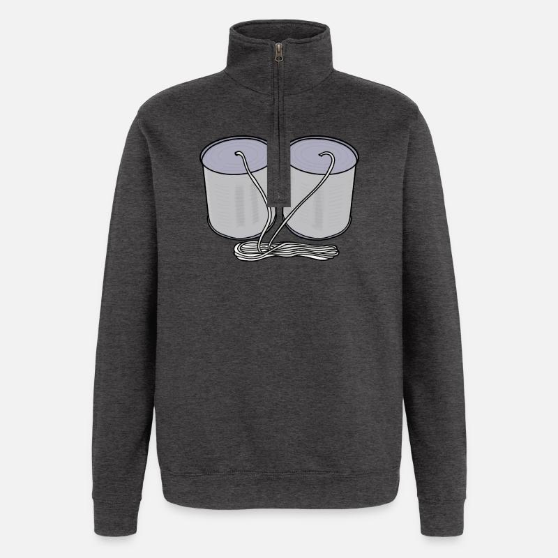 Tin Can Telephone - Quarter-Zip Sweatshirt - charcoal grey