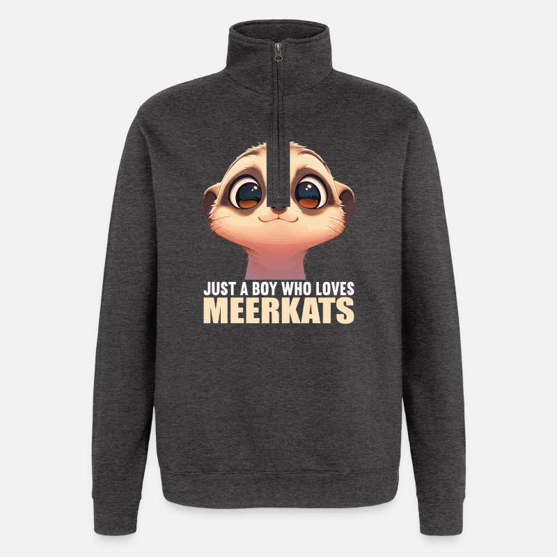 Suricate Erdmännchen - Sweat à zip 1/4 - charbon