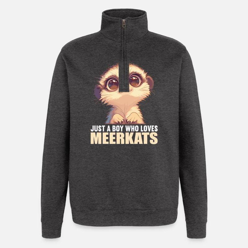 Suricate Erdmännchen - Sweat à zip 1/4 - charbon