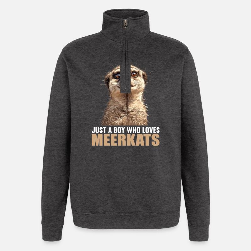Meerkat Erdmännchen - Quarter-Zip-Sweatshirt - Anthrazit