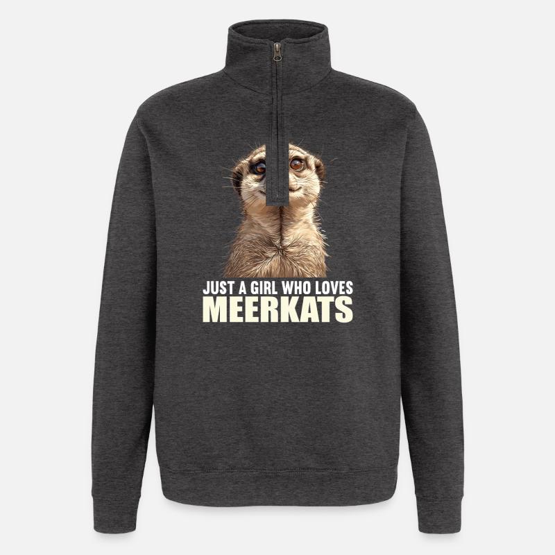 Suricate Erdmännchen - Sweat à zip 1/4 - charbon