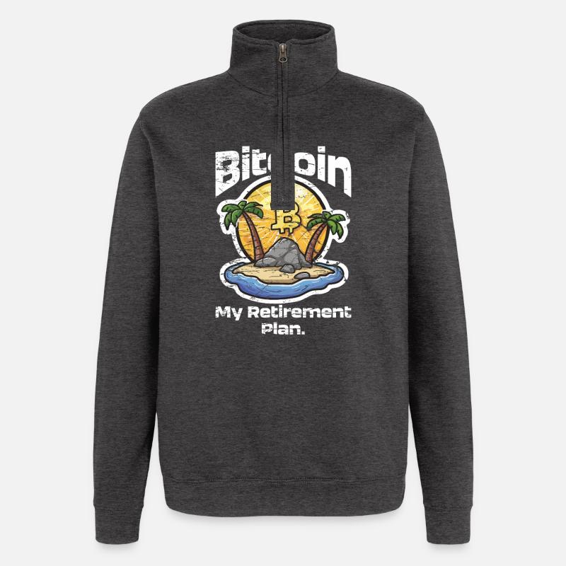 Planifier Bitcoin - Sweat à zip 1/4 - charbon