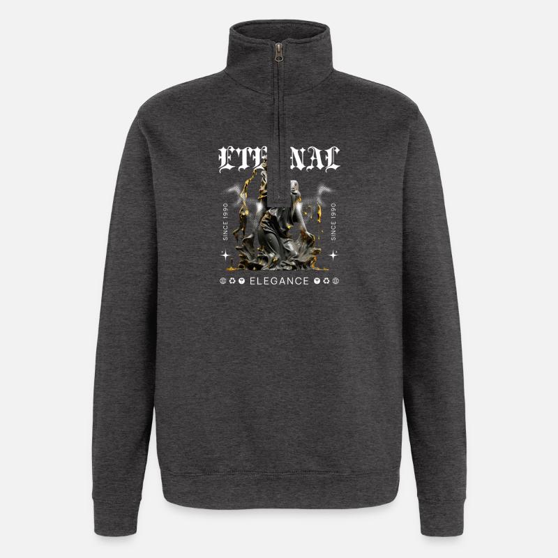 Déesse gothique de l’élégance éternelle - Sweat à zip 1/4 - charbon