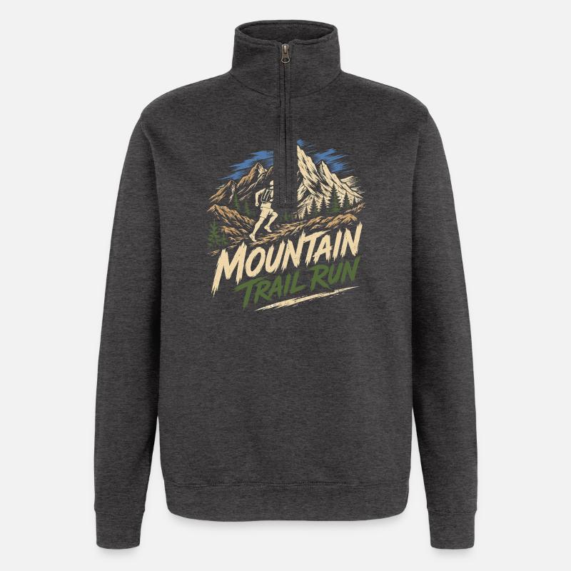 Mountain Trail Run - Quarter-Zip Sweatshirt - charcoal grey