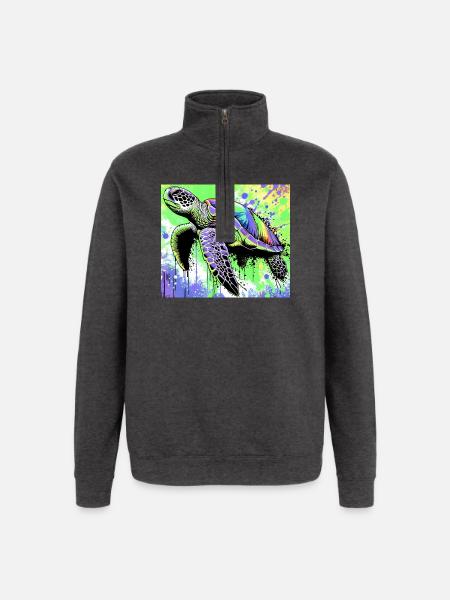 turtle - Quarter-Zip Sweatshirt - charcoal grey