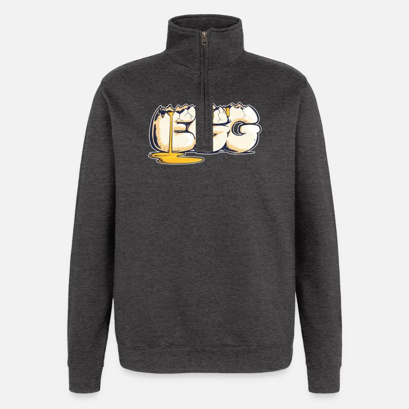 Egg, Drawn Word (2) - Quarter-Zip Sweatshirt - charcoal grey