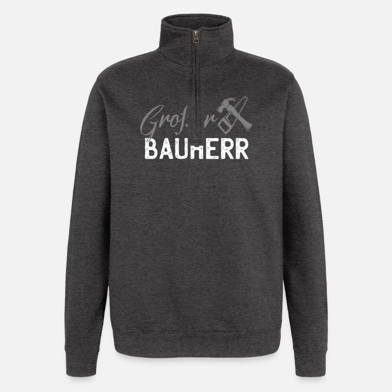 Builder Tool Silhouette - Quarter-Zip Sweatshirt - charcoal grey
