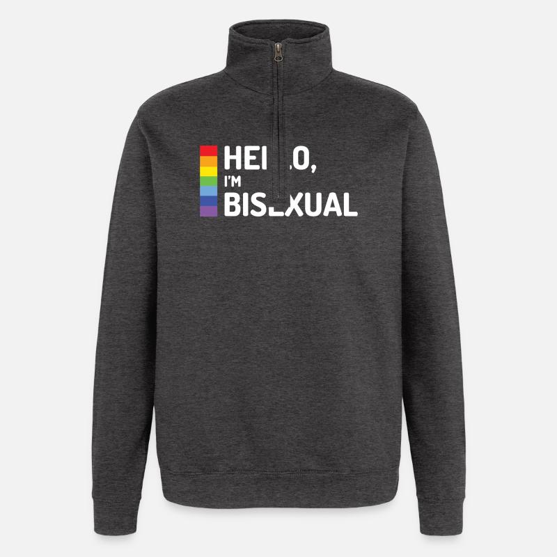 Hallo, ich bin bisexuell - Quarter-Zip-Sweatshirt - Anthrazit