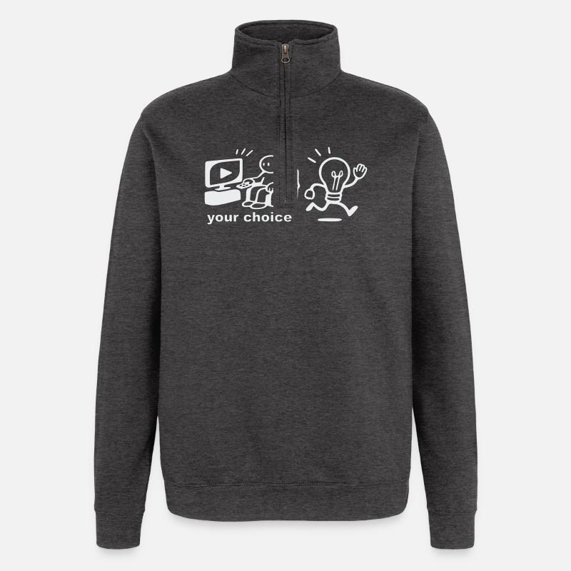 Your Choice - don't block your mind - Sweat à zip 1/4 - charbon