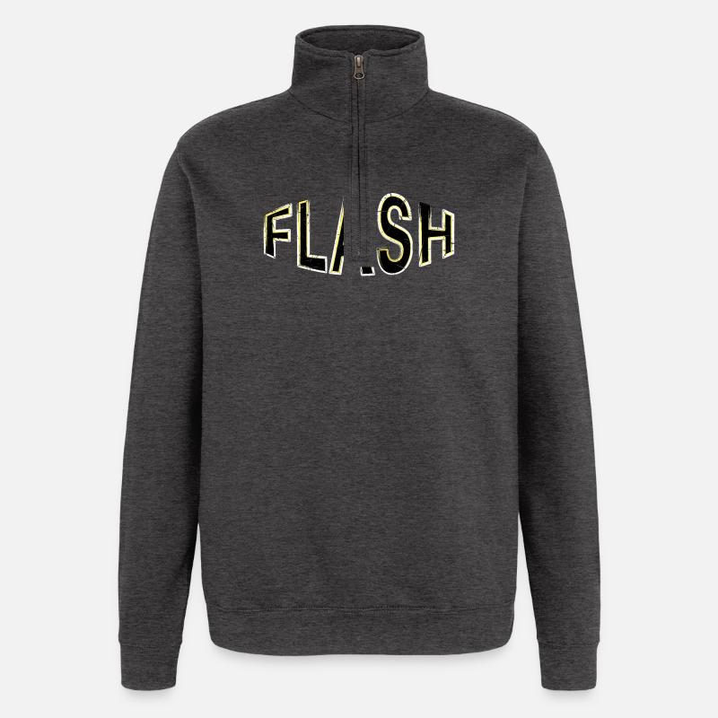 FLASH Label mit Blitzen - Quarter-Zip-Sweatshirt - Anthrazit