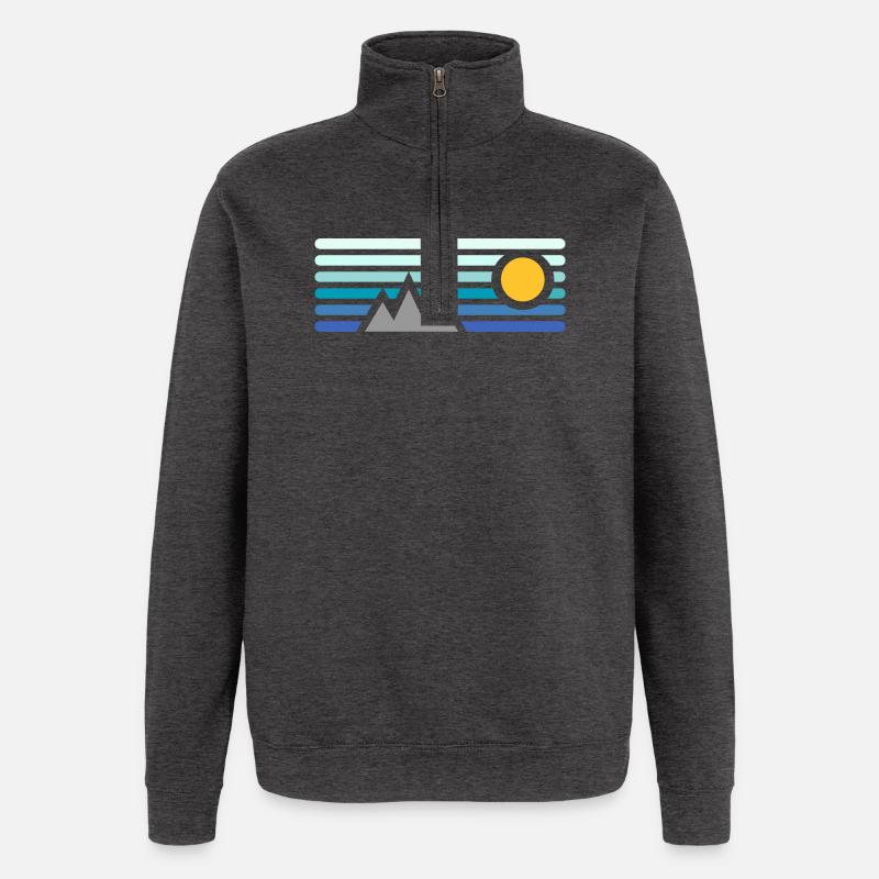 mountains - Quarter-Zip Sweatshirt - charcoal grey