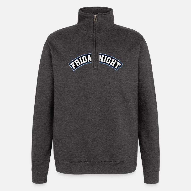Friday Night Retro Arcade Design - Quarter-Zip Sweatshirt - charcoal grey